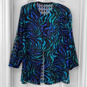 Delmod International - Sheer Jacket with Abstract Shimmer